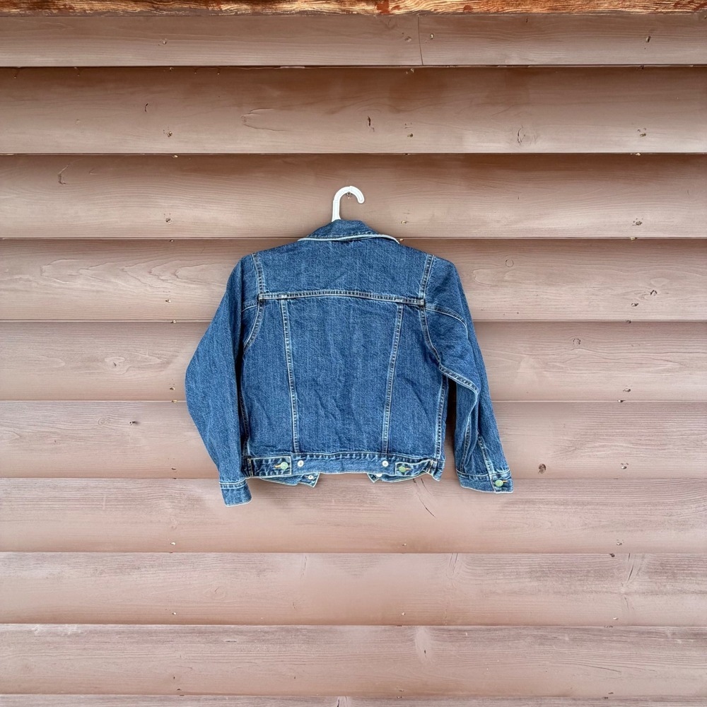 Vtg Oshkosh B'gosh Kids Denim Jacket Blue Kids Size 10 Classic Trucker Style - Picture 3 of 7